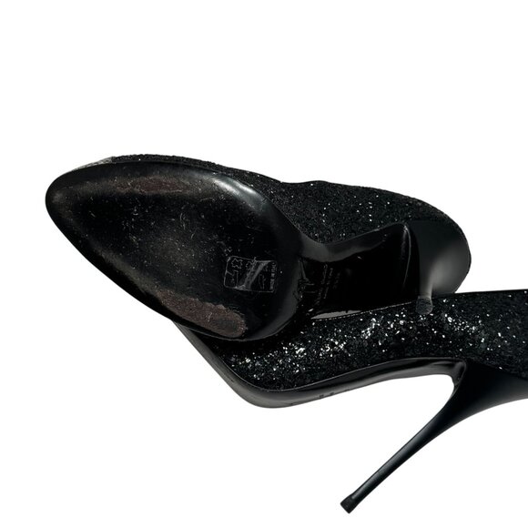 Giuseppe Zanotti Black Silver Glitter Stiletto Pumps 39.5 Heels - Picture 9 of 12
